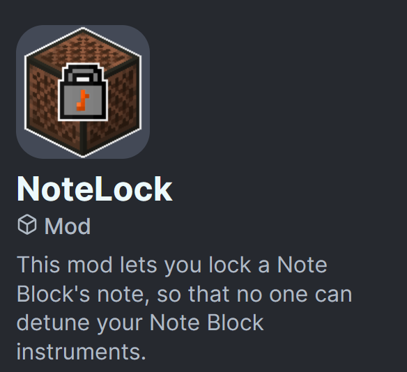 Minecraft NoteLock mod thumbnail